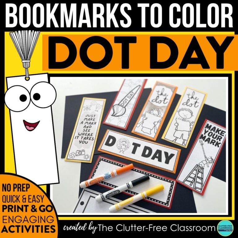 printable Dot Day bookmarks