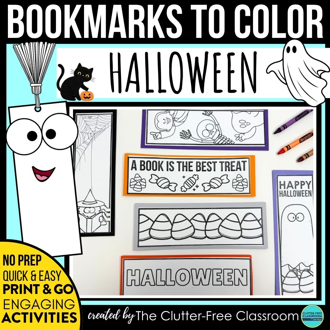 printable Halloween bookmarks