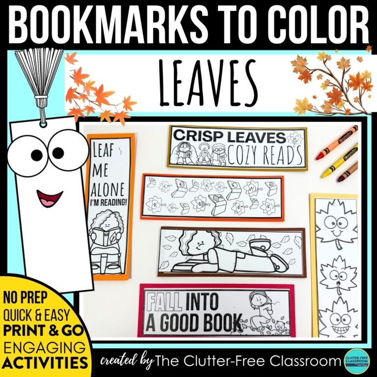 printable leaf bookmarks
