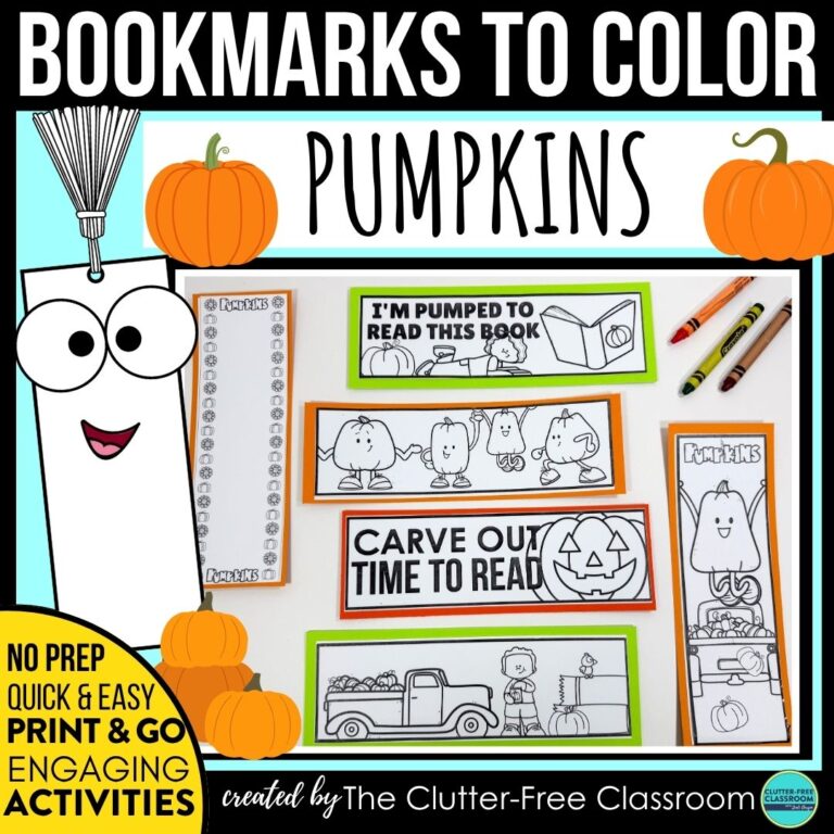 printable pumpkin bookmarks