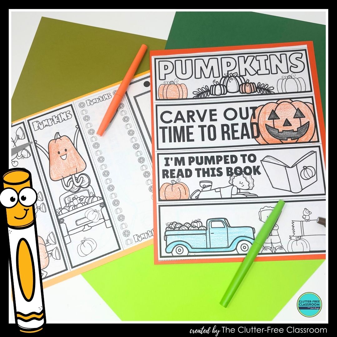 printable pumpkin bookmarks