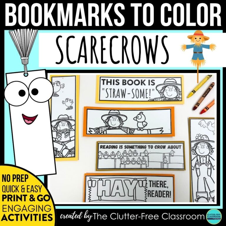 printable scarecrow bookmarks