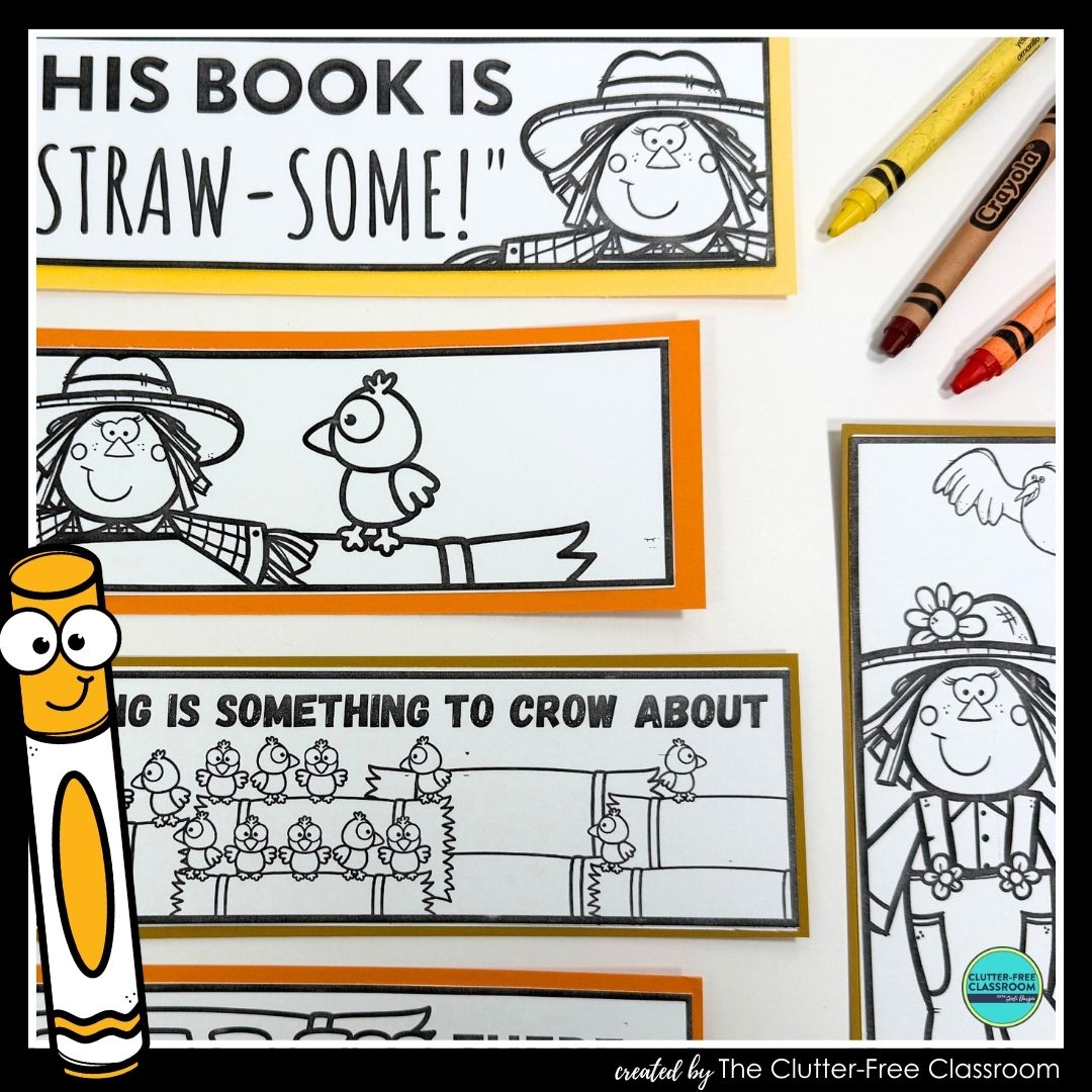 printable scarecrow bookmarks