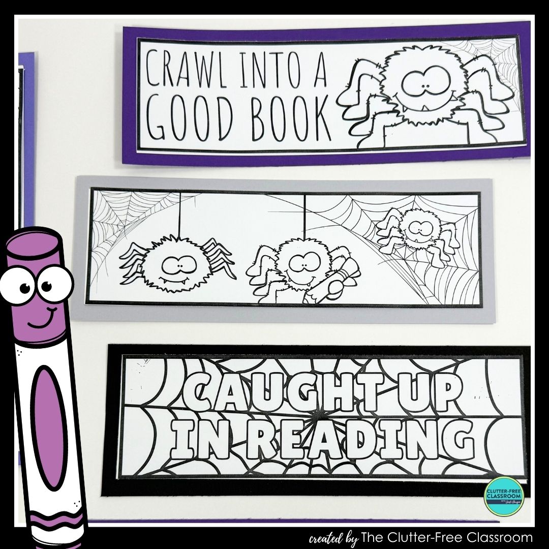 printable spider bookmarks
