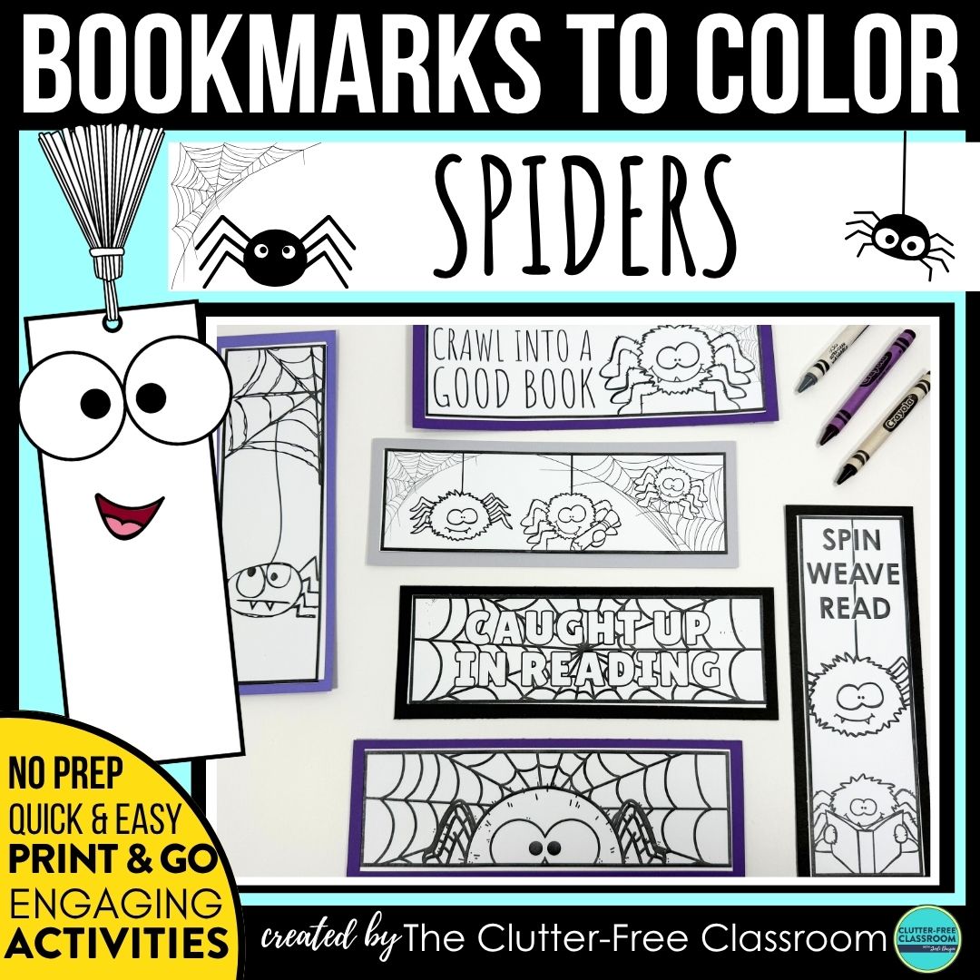 printable spider bookmarks