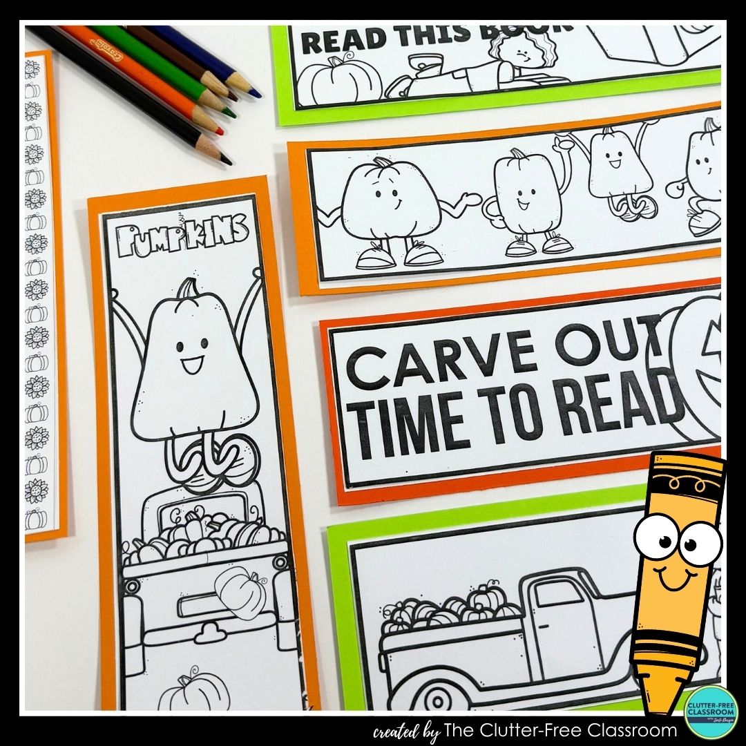 printable pumpkin bookmarks