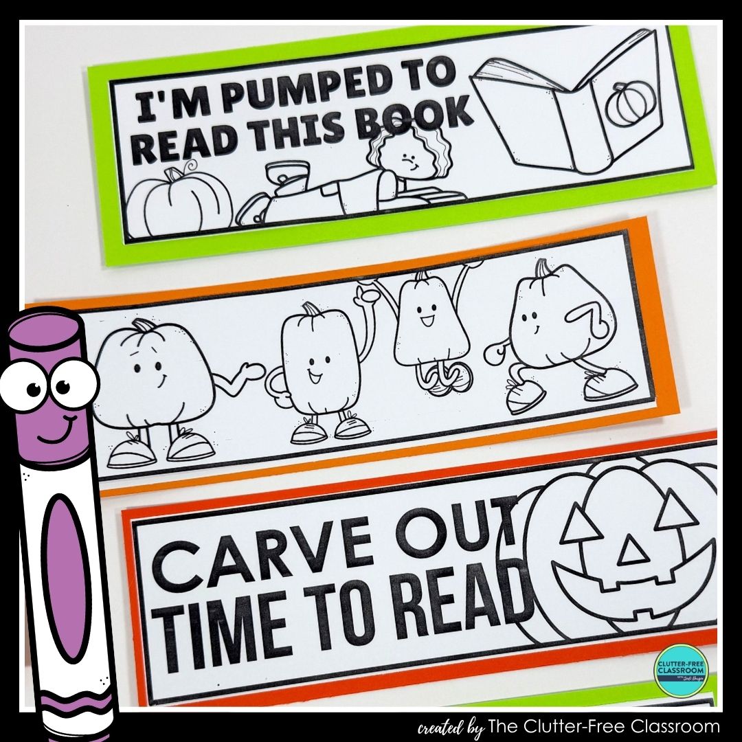 printable pumpkin bookmarks
