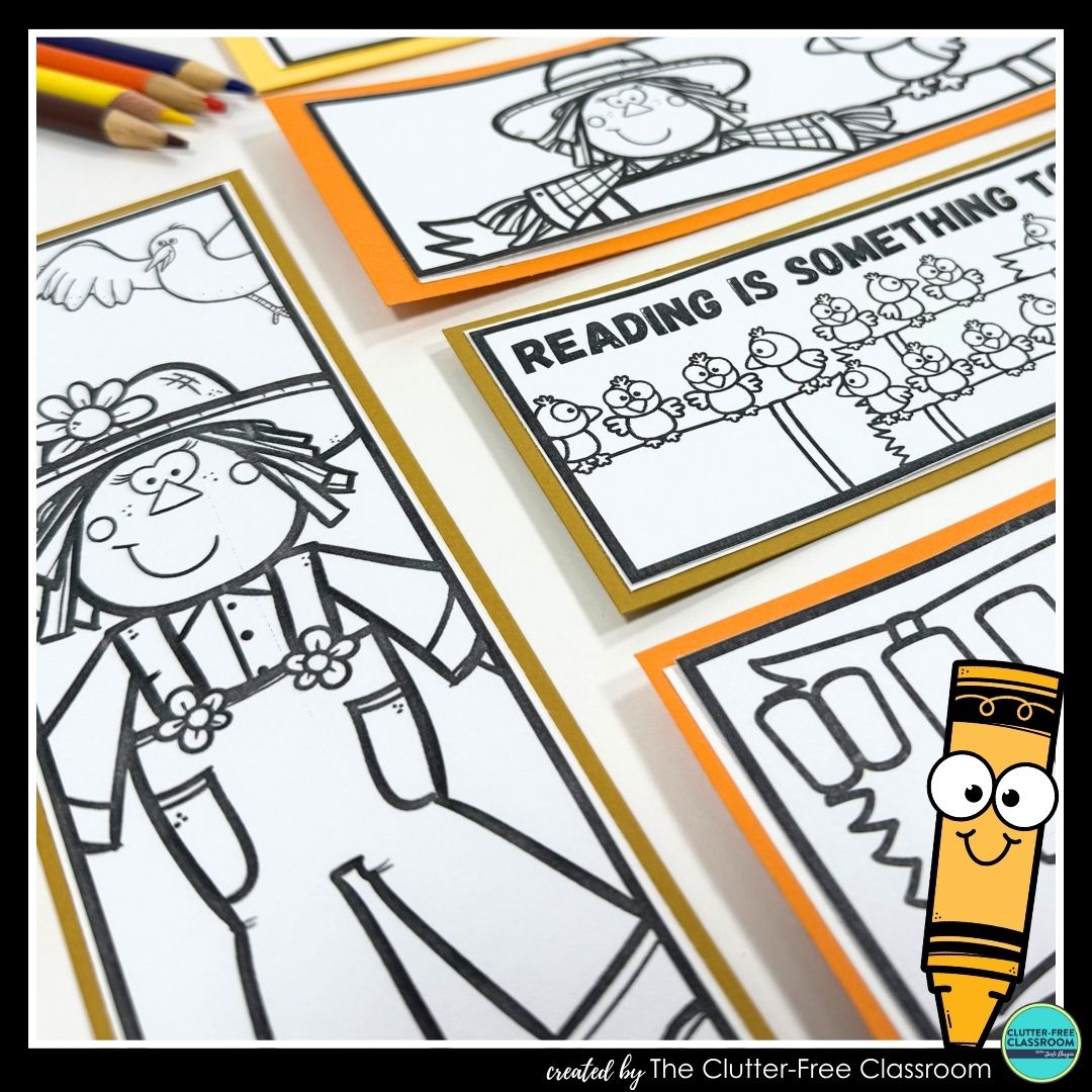 printable scarecrow bookmarks