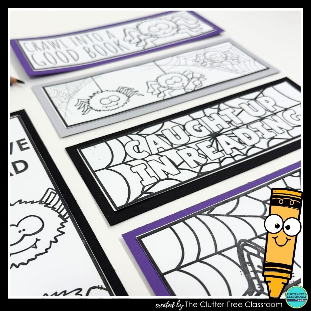 printable spider bookmarks
