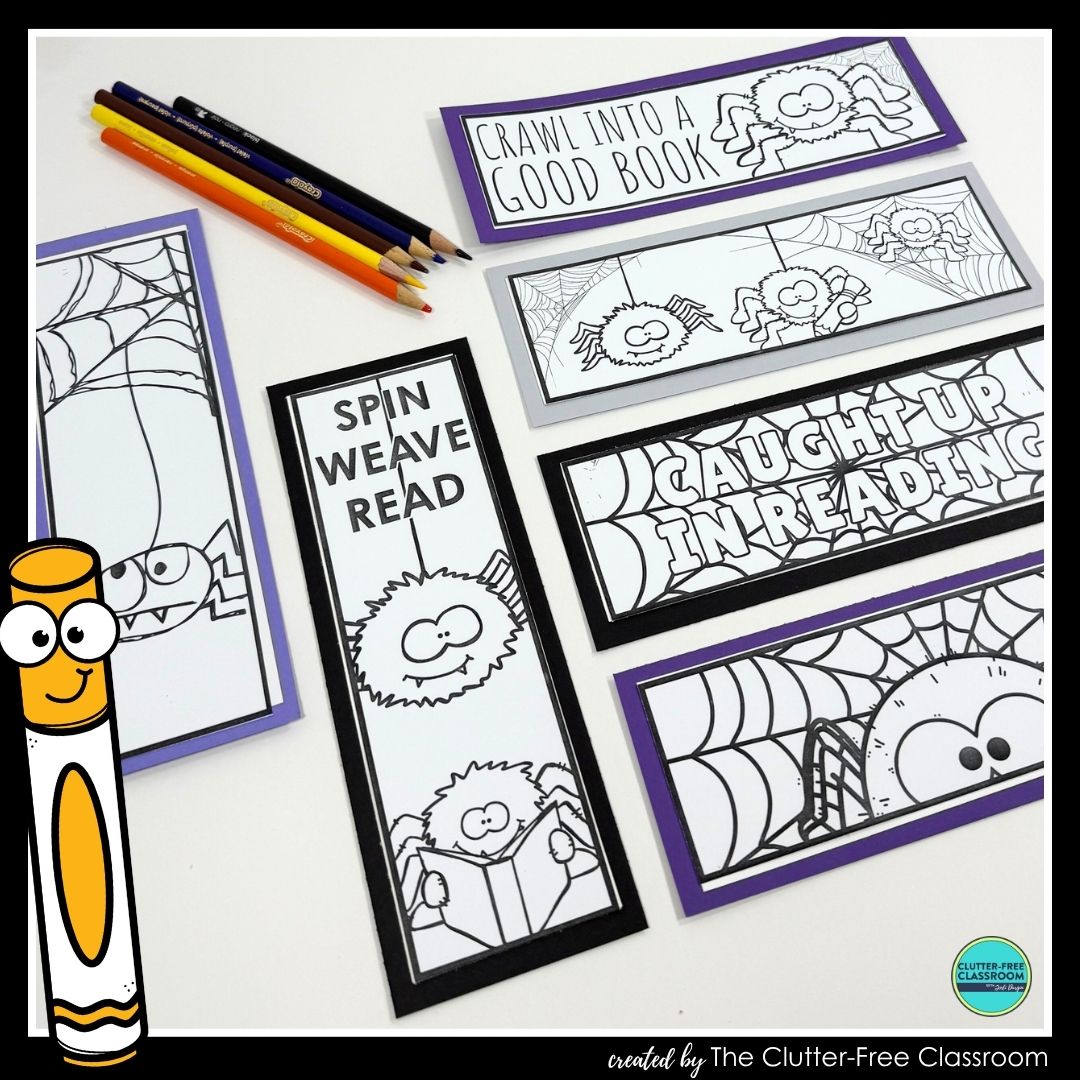 printable spider bookmarks