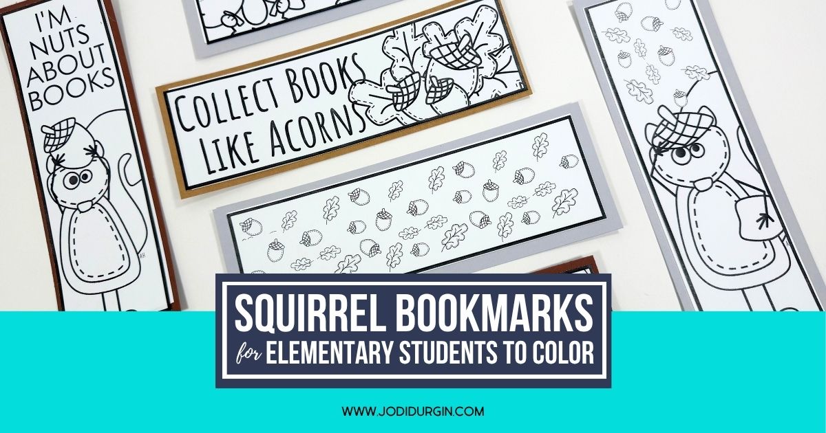printable squirrel bookmarks