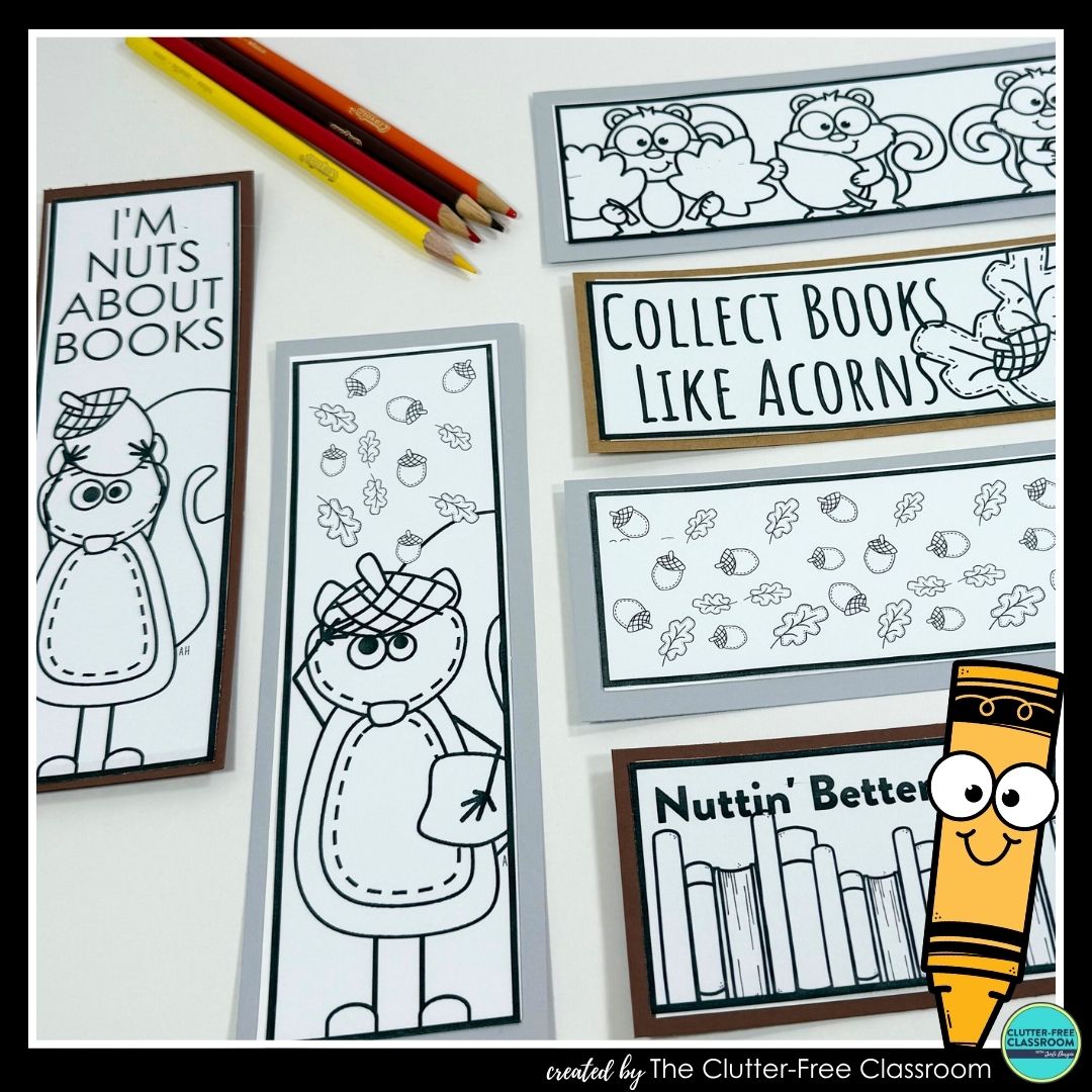 printable squirrel bookmarks