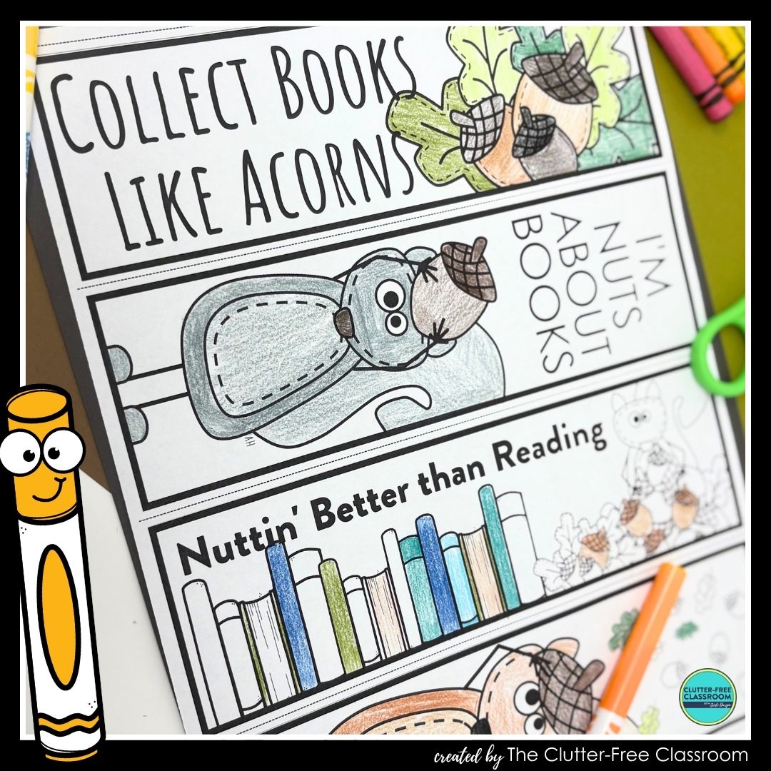 printable squirrel bookmarks