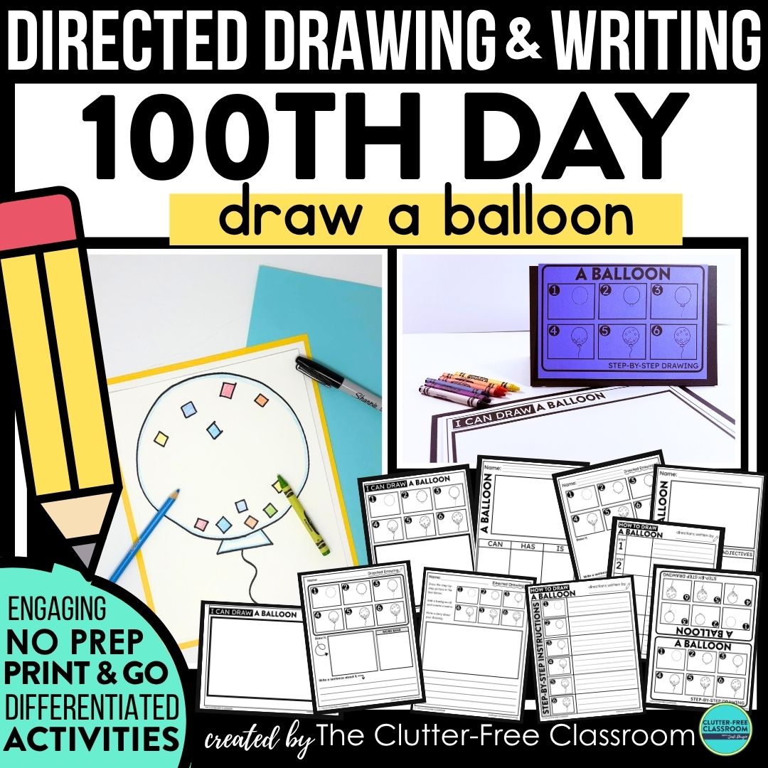100th Day directed drawing activities