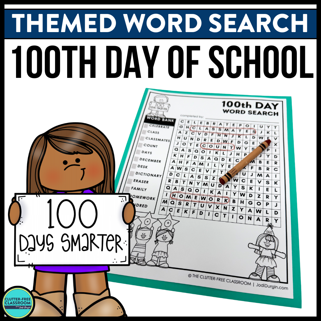 100th Day of School word search