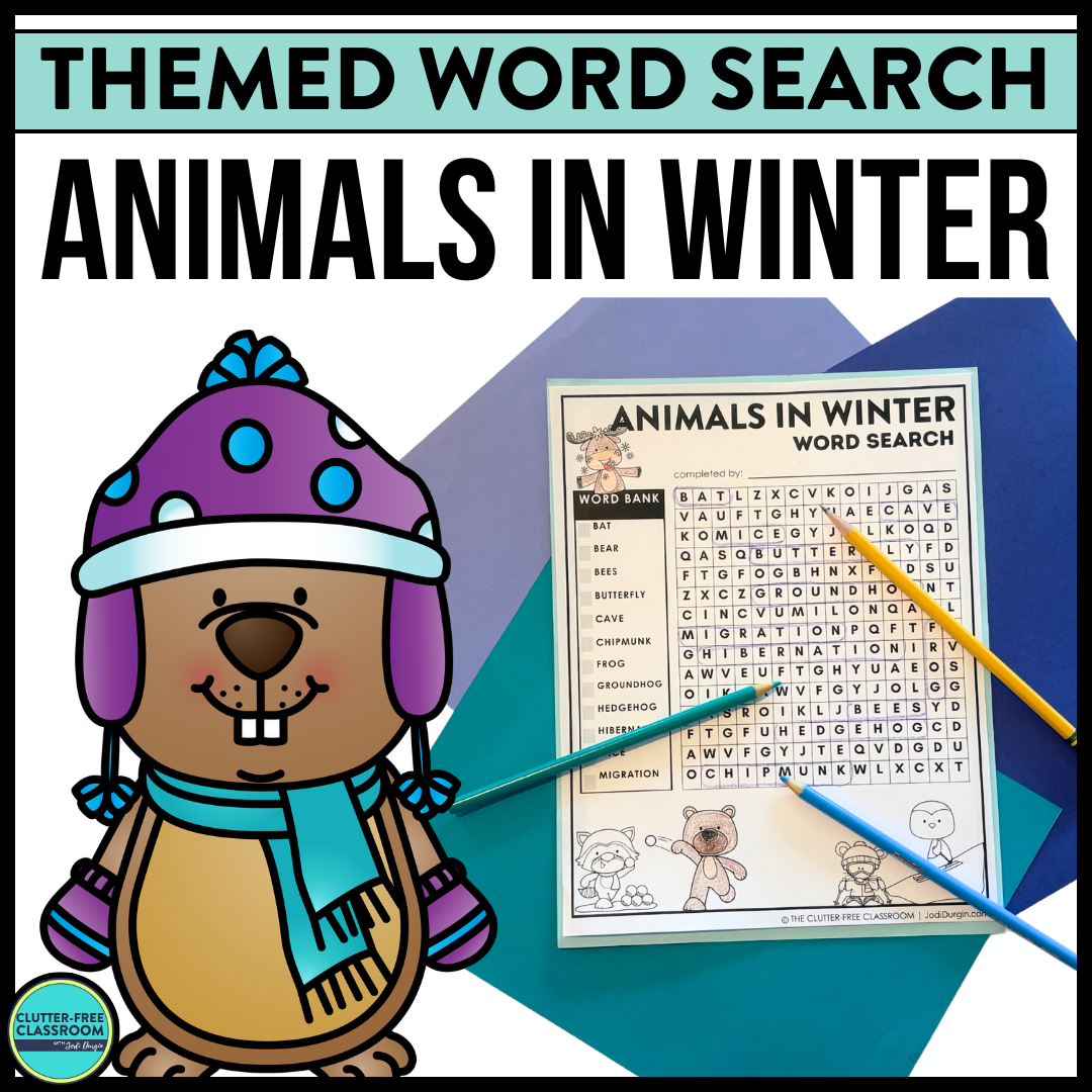 animals in winter word search