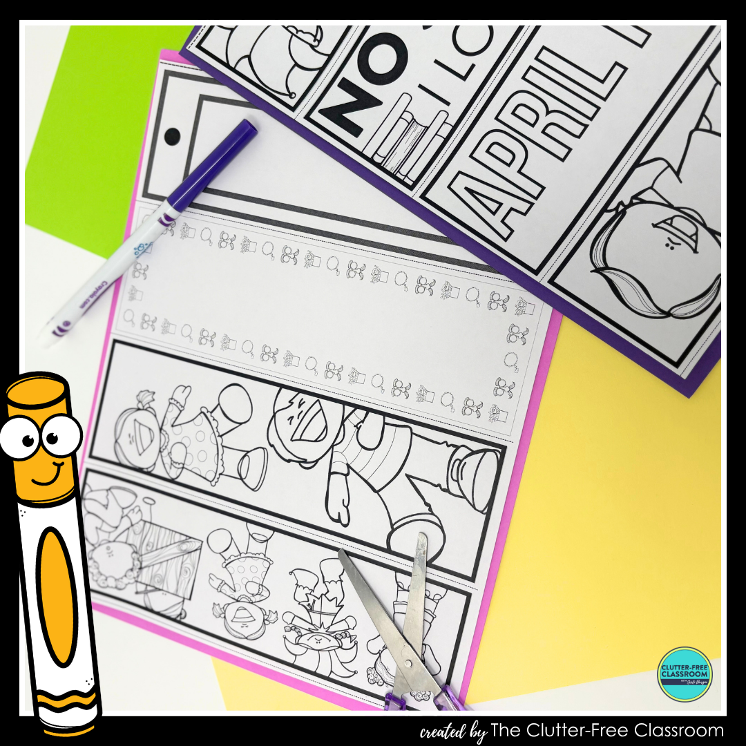 printable April Fools Day topic bookmarks