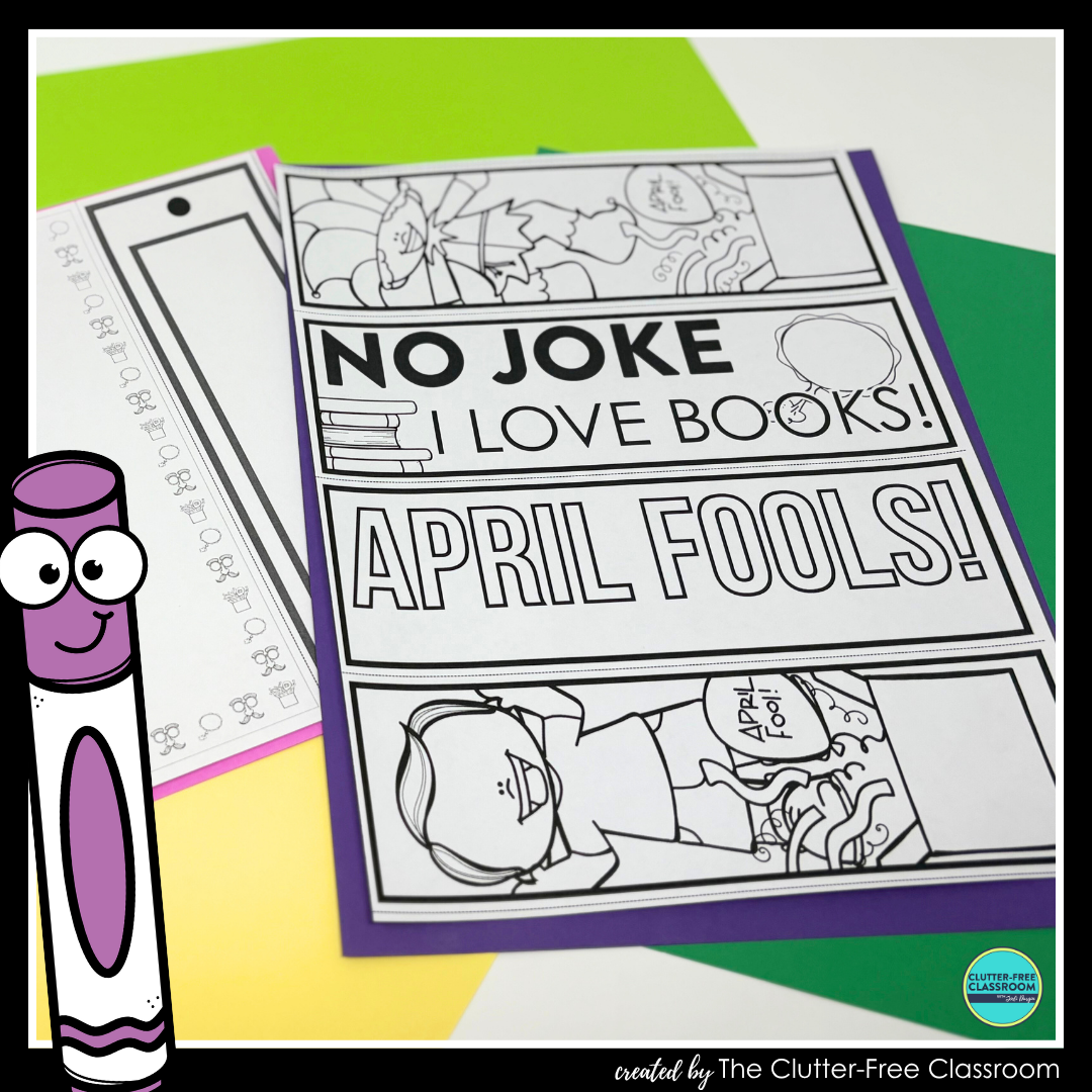 printable April Fools Day topic bookmarks