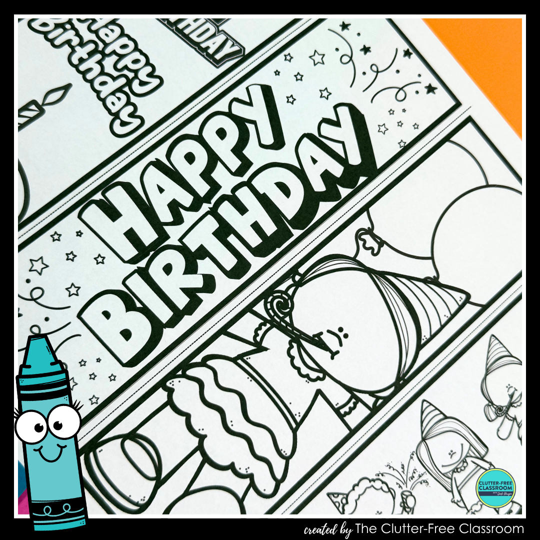 printable birthday bookmarks