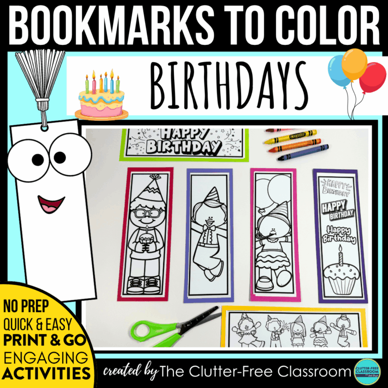 printable birthday bookmarks