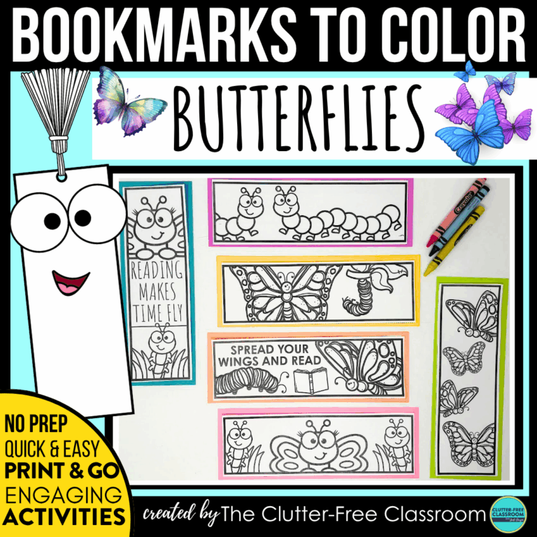 printable butterfly bookmarks