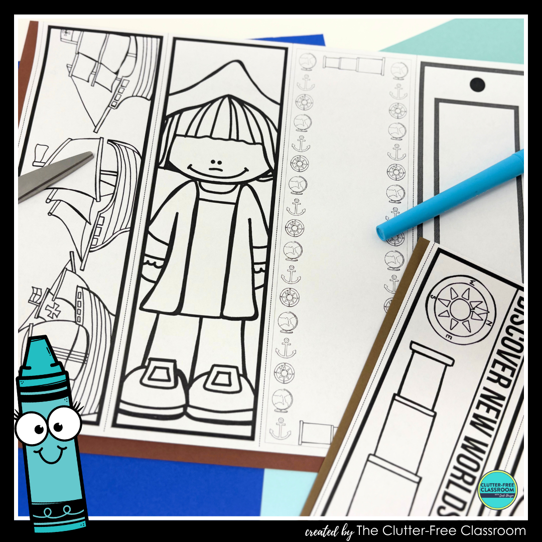 printable Columbus Day bookmarks