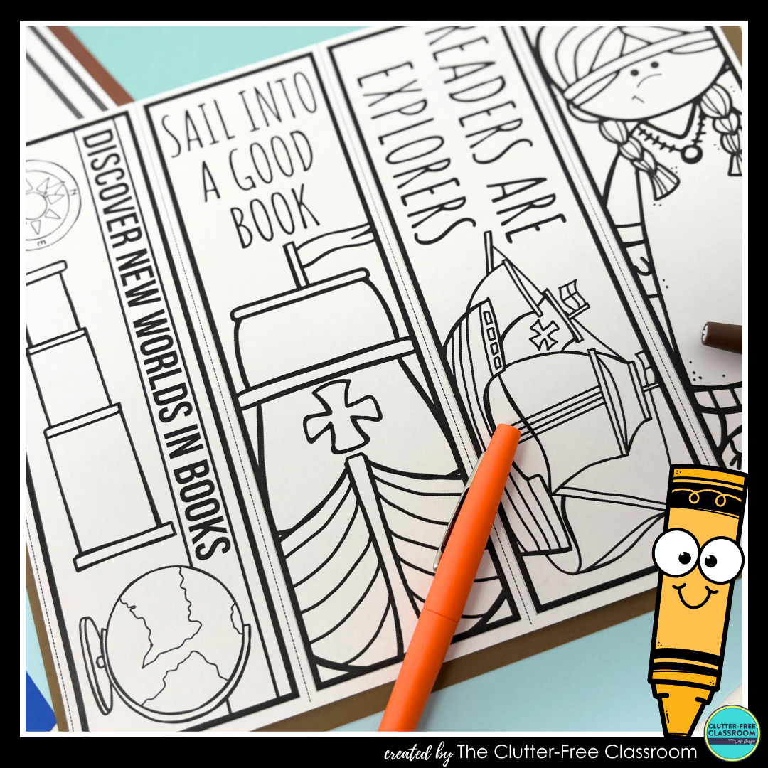 printable Columbus Day bookmarks