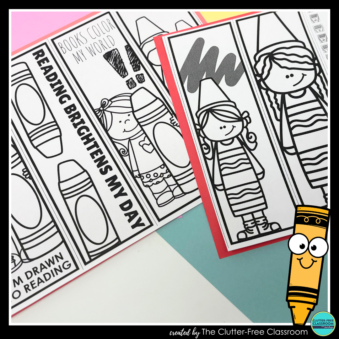 printable crayon bookmarks