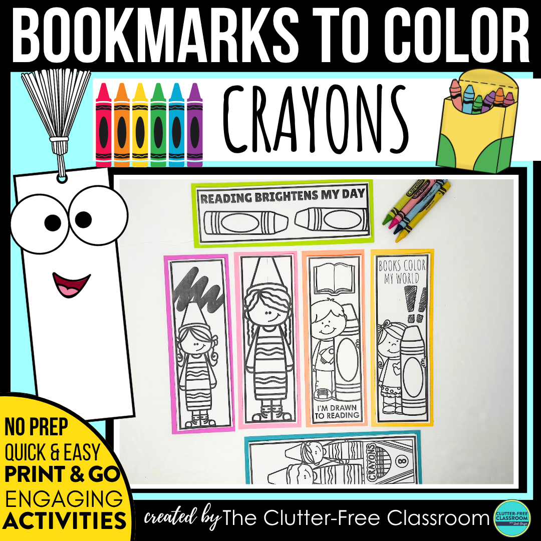 printable crayon bookmarks