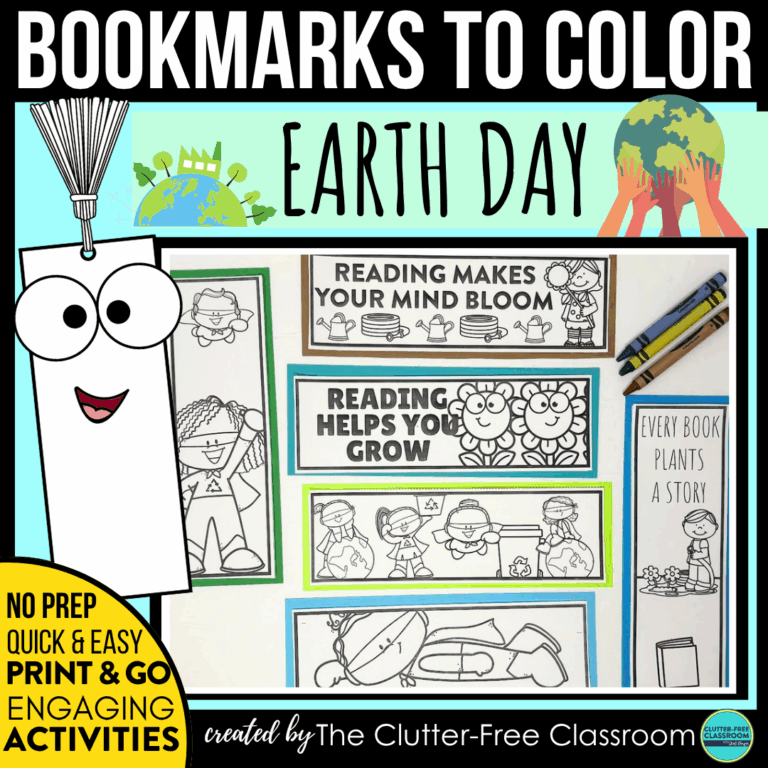 printable Earth Day bookmarks