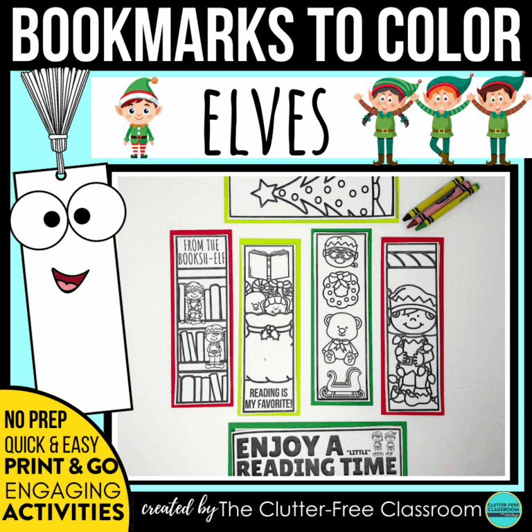 printable elf bookmarks