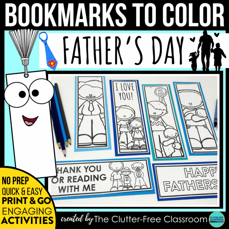 printable Father's Day bookmarks