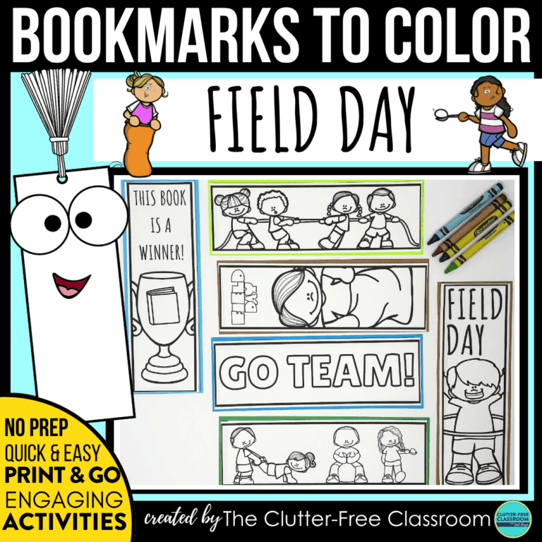 printable field day bookmarks