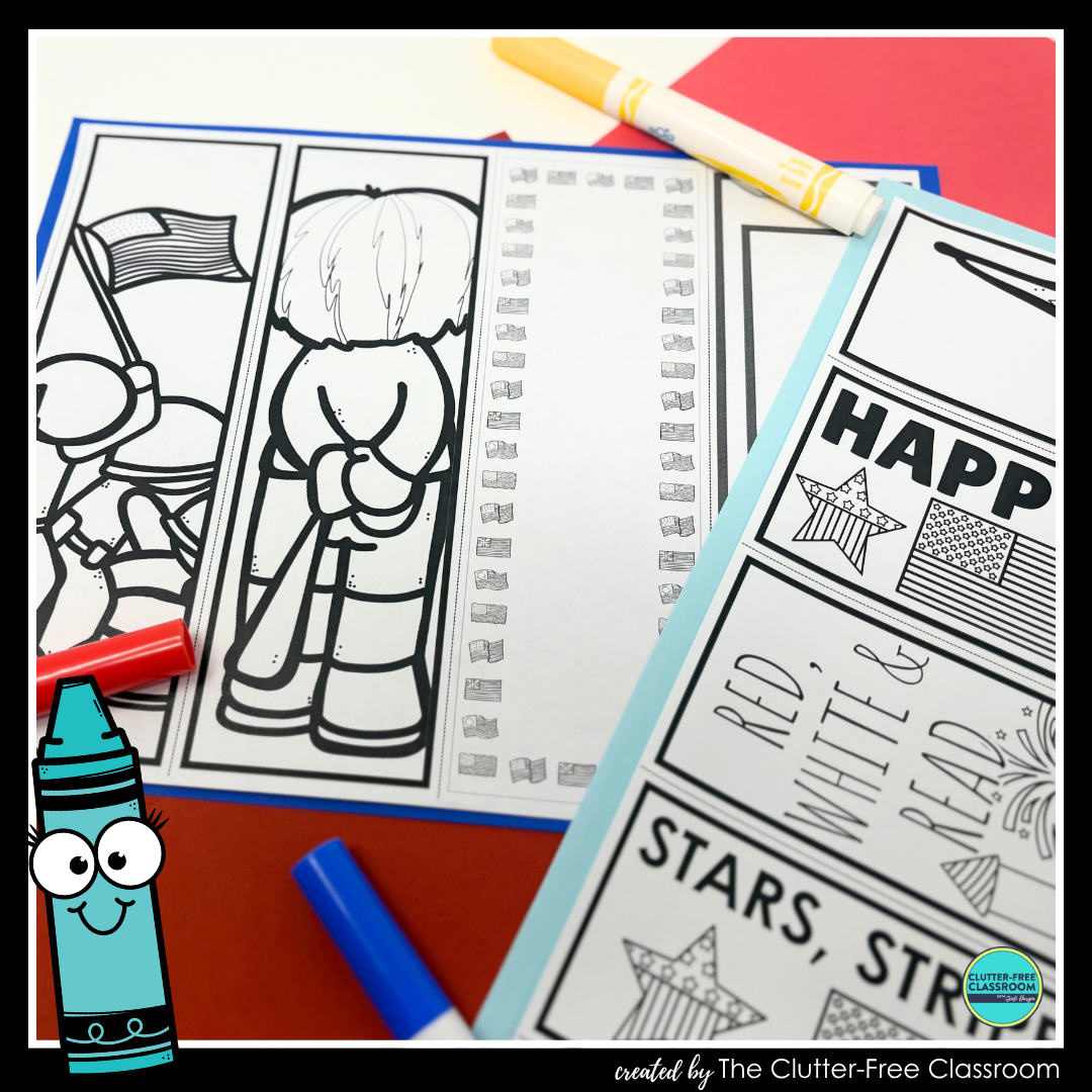 printable Flag Day bookmarks