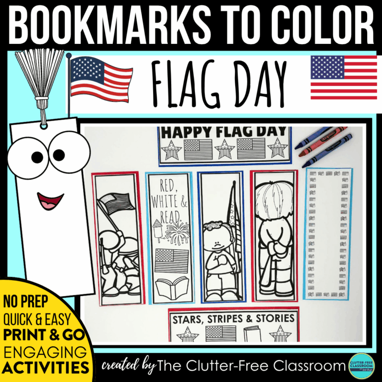 printable Flag Day bookmarks