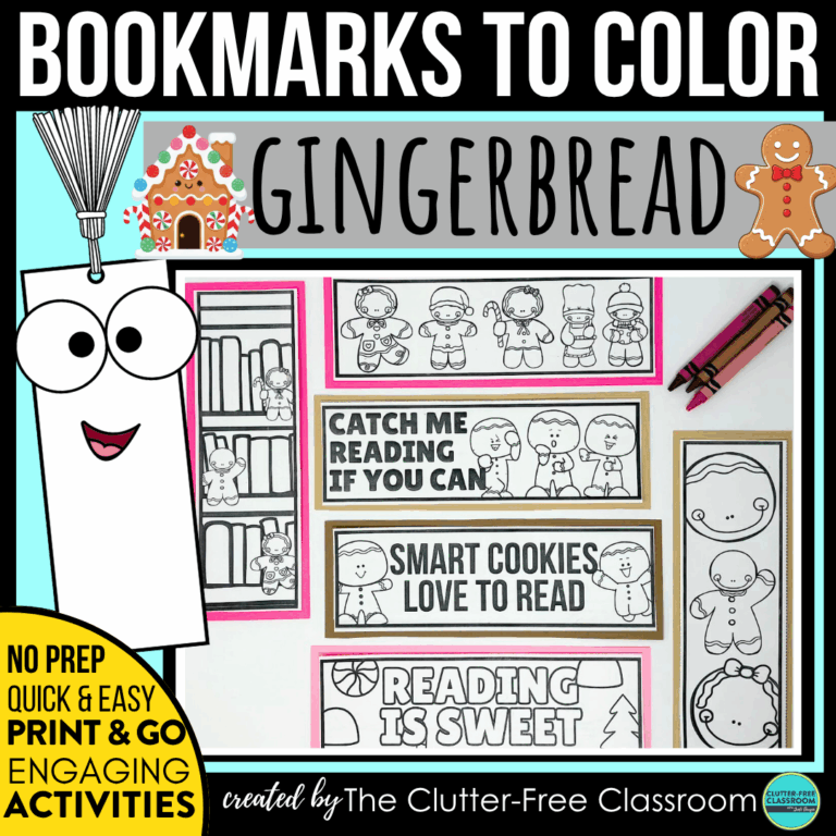 printable gingerbread bookmarks