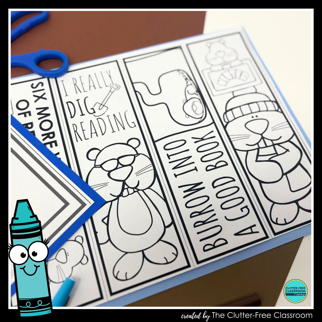 printable Groundhog Day bookmarks