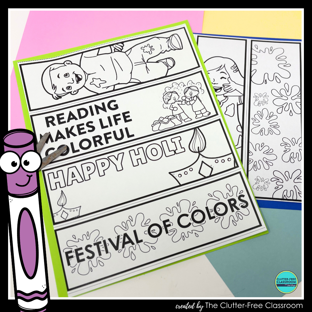 printable Holi bookmarks