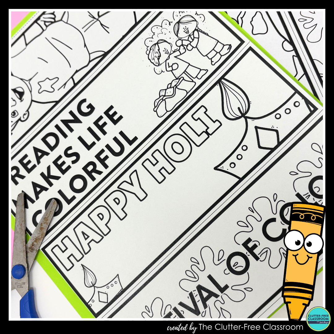 printable Holi bookmarks