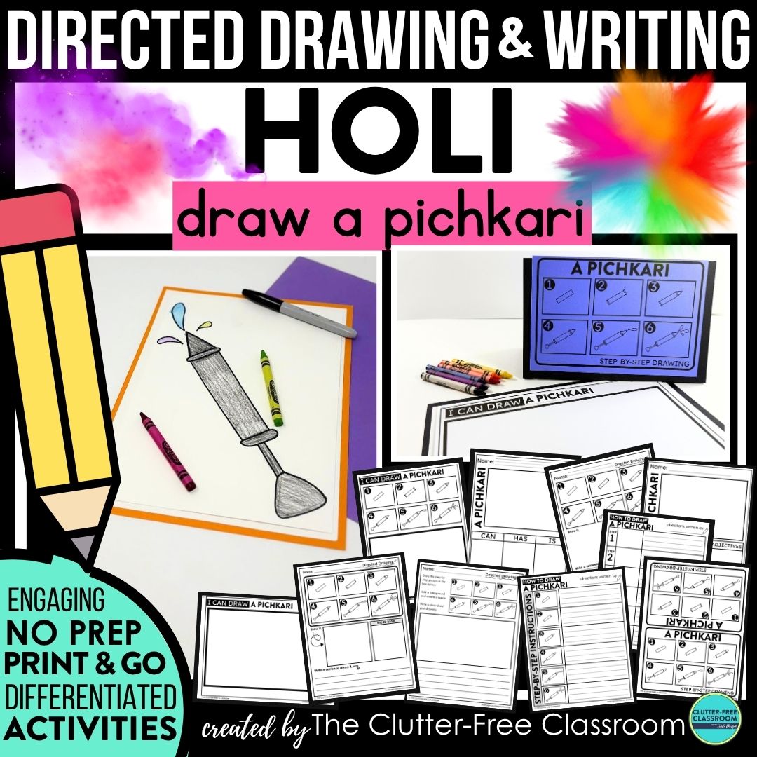 Holi directed drawing activities