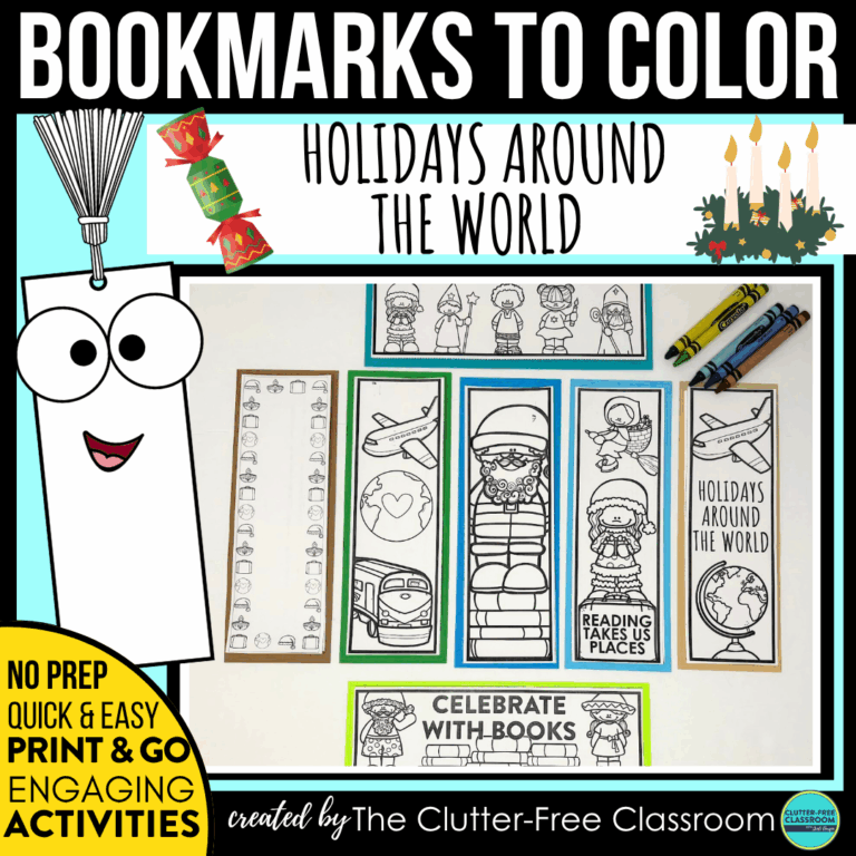 printable holidays around the world bookmarks