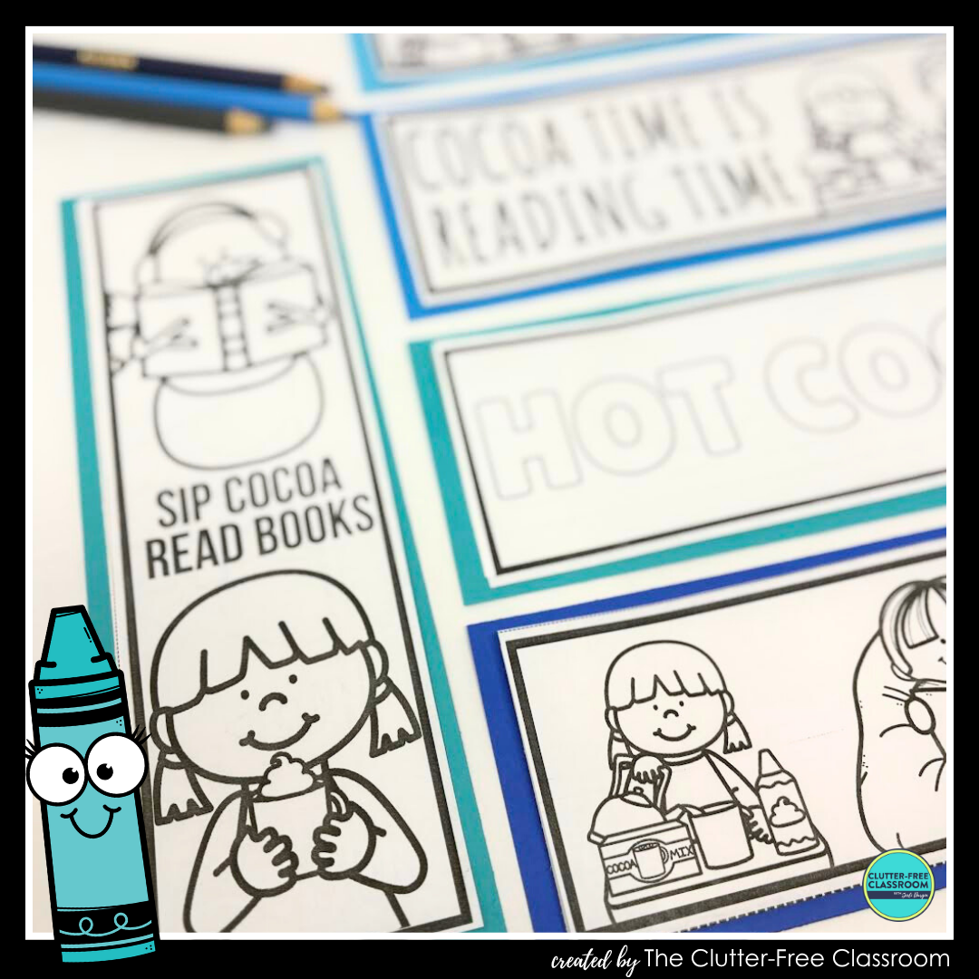 printable hot cocoa bookmarks