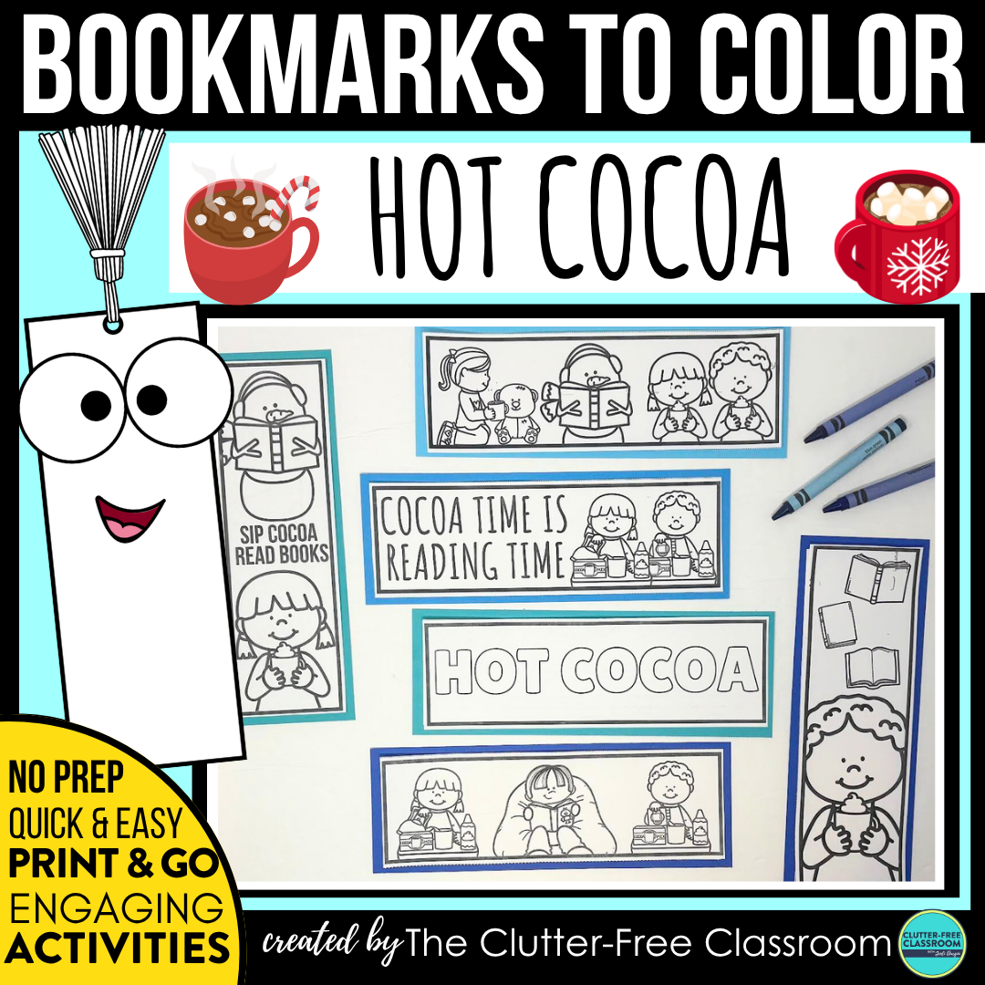 printable hot cocoa bookmarks