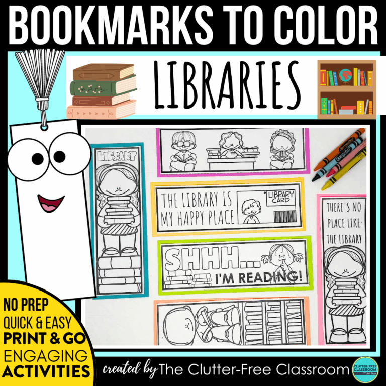 printable library bookmarks