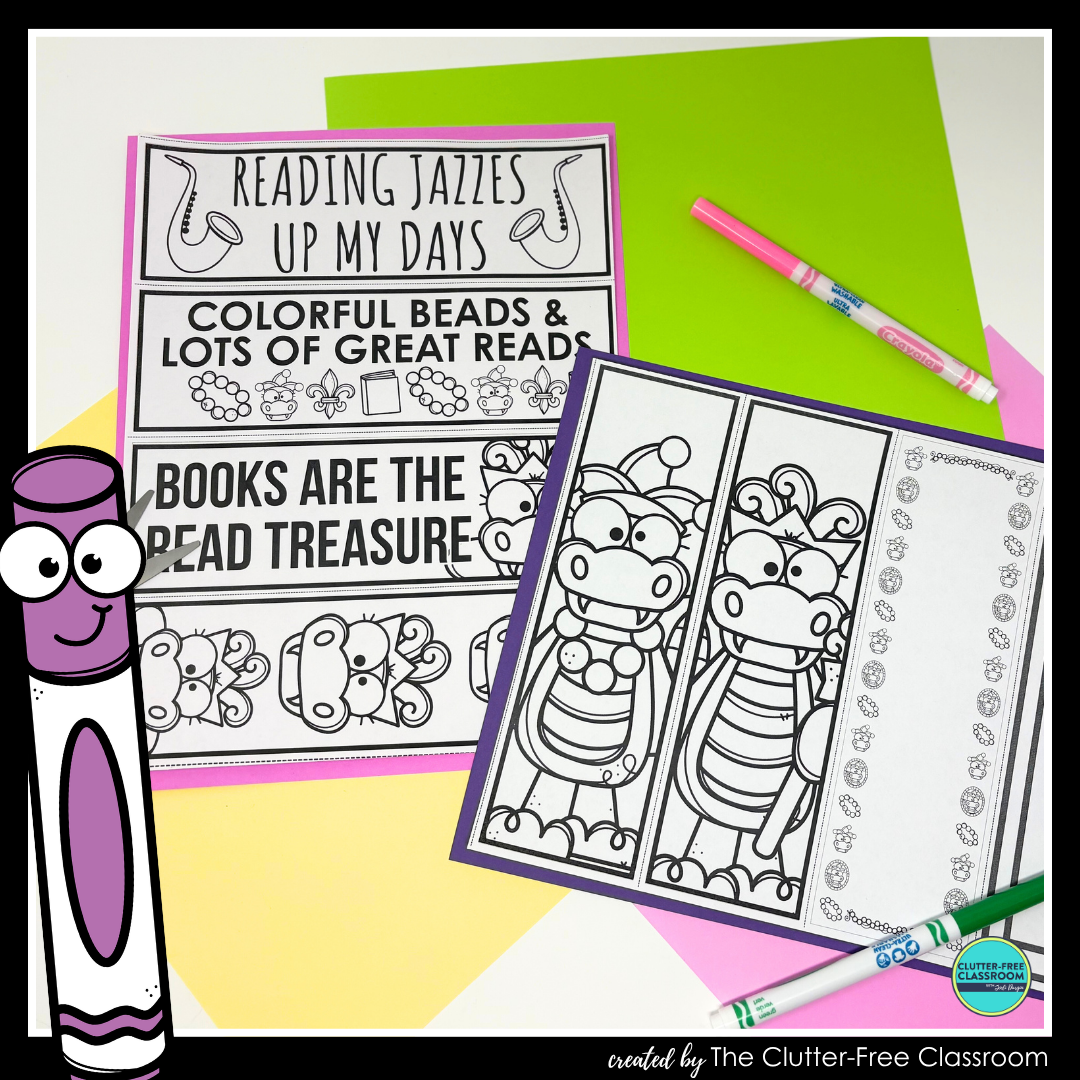 printable Mardi Gras bookmarks