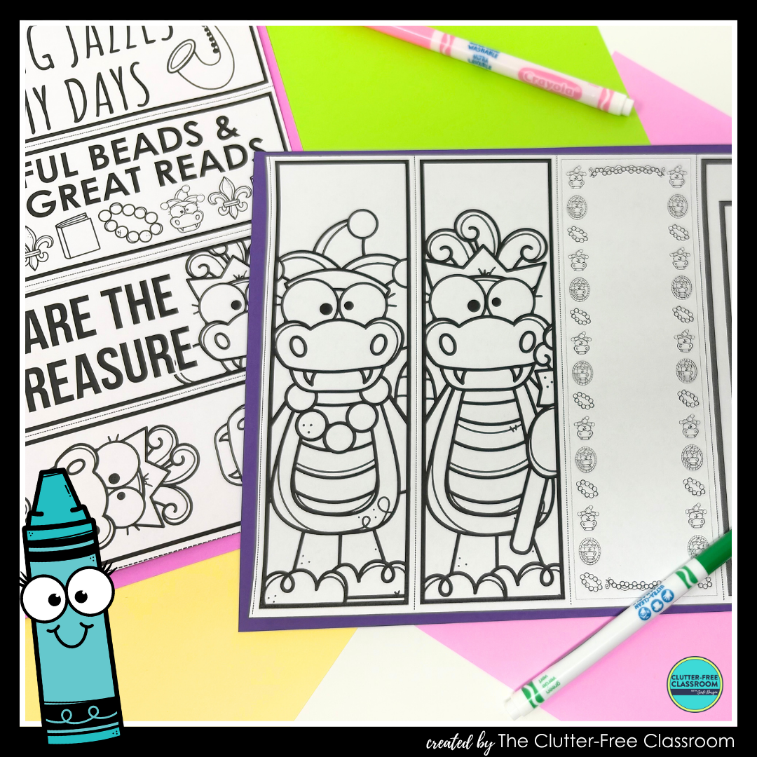 printable Mardi Gras bookmarks