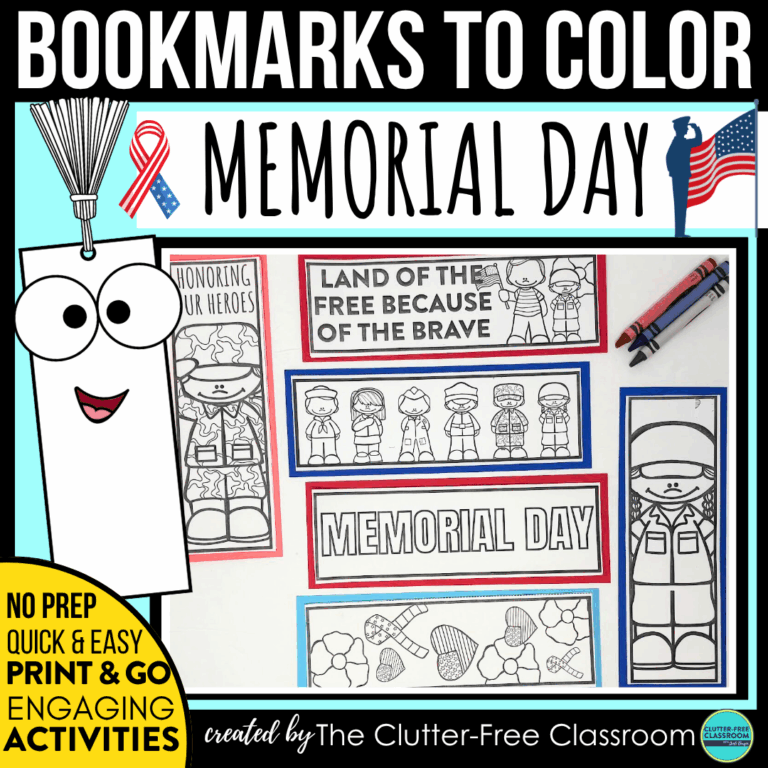 printable Memorial Day bookmarks