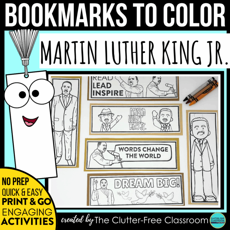 printable MLK bookmarks