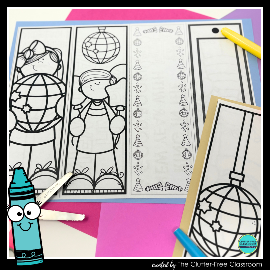 printable New Years bookmarks