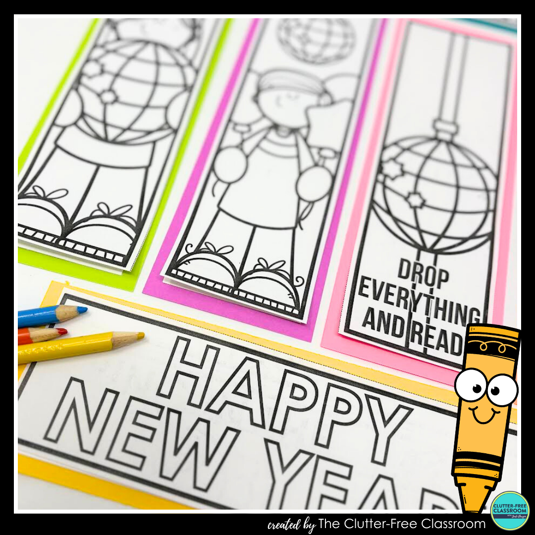 printable New Years bookmarks